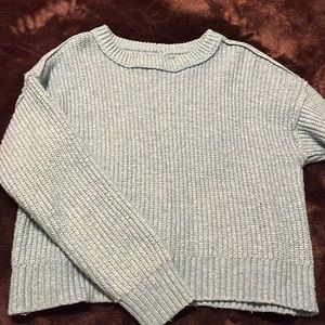 blue cropped sweater
